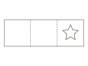 Штамп открытки 450x150 мм. с вырезом формы звезды